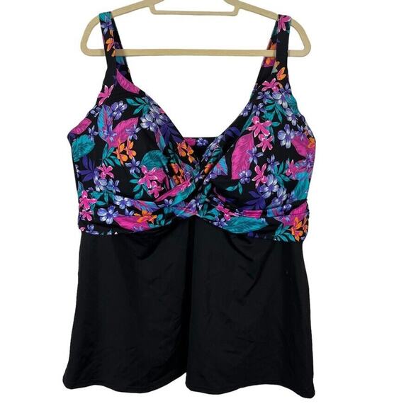 Swimsuits For All Swim Suits Top Tankini Modest Floral Swimwear sz 44DDD - Picture 1 of 16